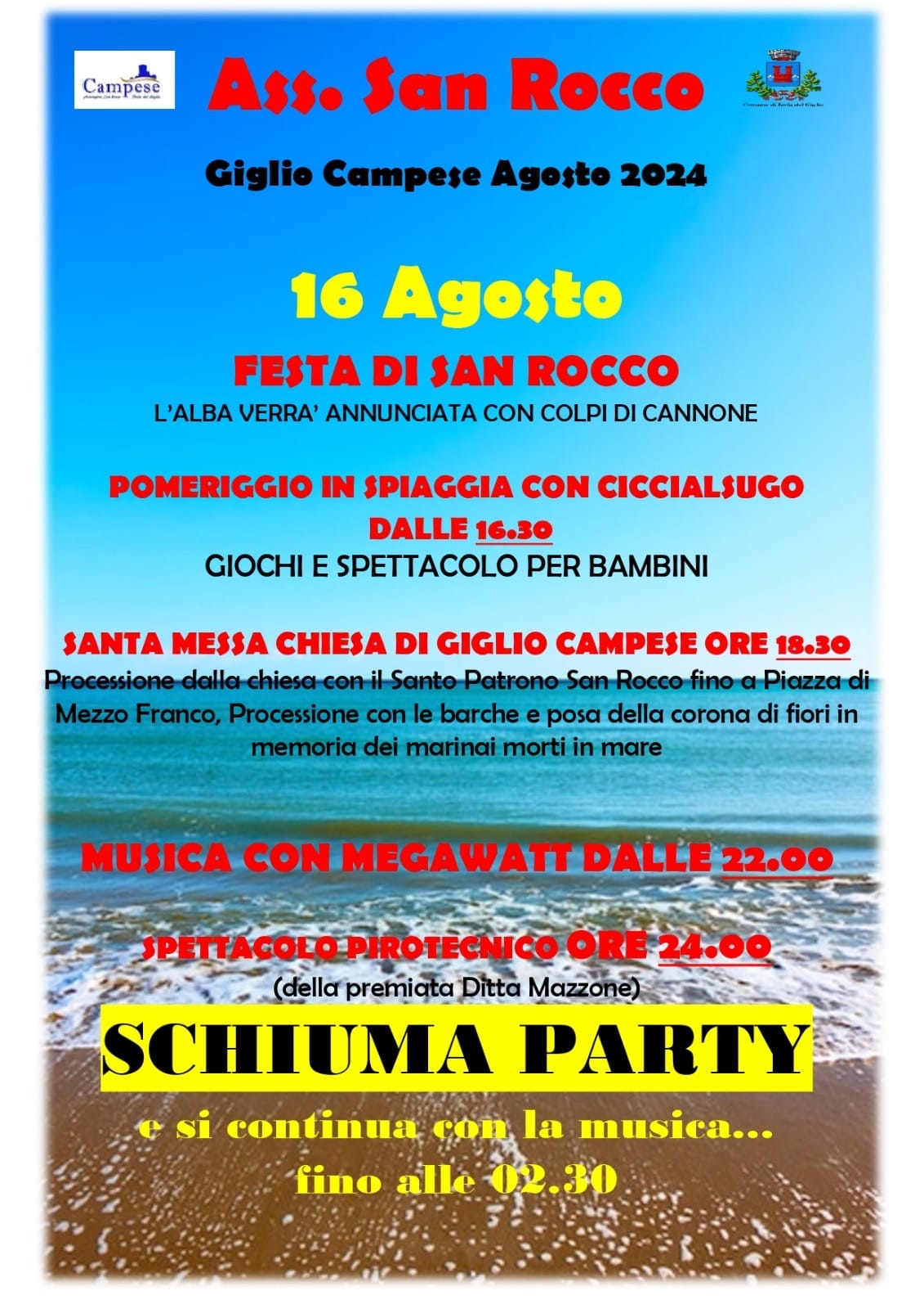 Eventi San Rocco a Giglio Campese Agosto 2024