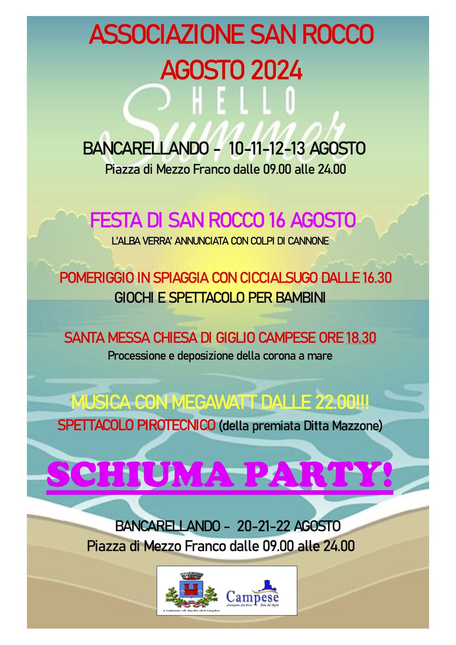 Eventi San Rocco a Giglio Campese Agosto 2024