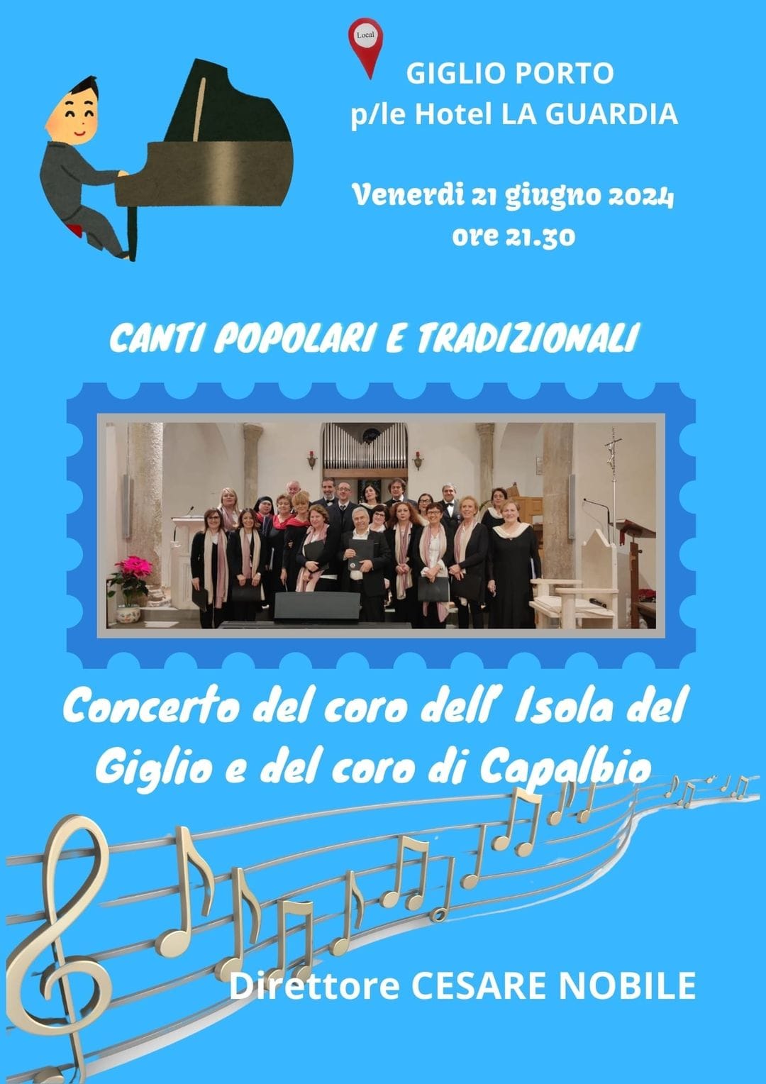 Concerto del coro dell'iIsola del Giglio - Canti Popolari e Tradizionali 21 giugno Locandina