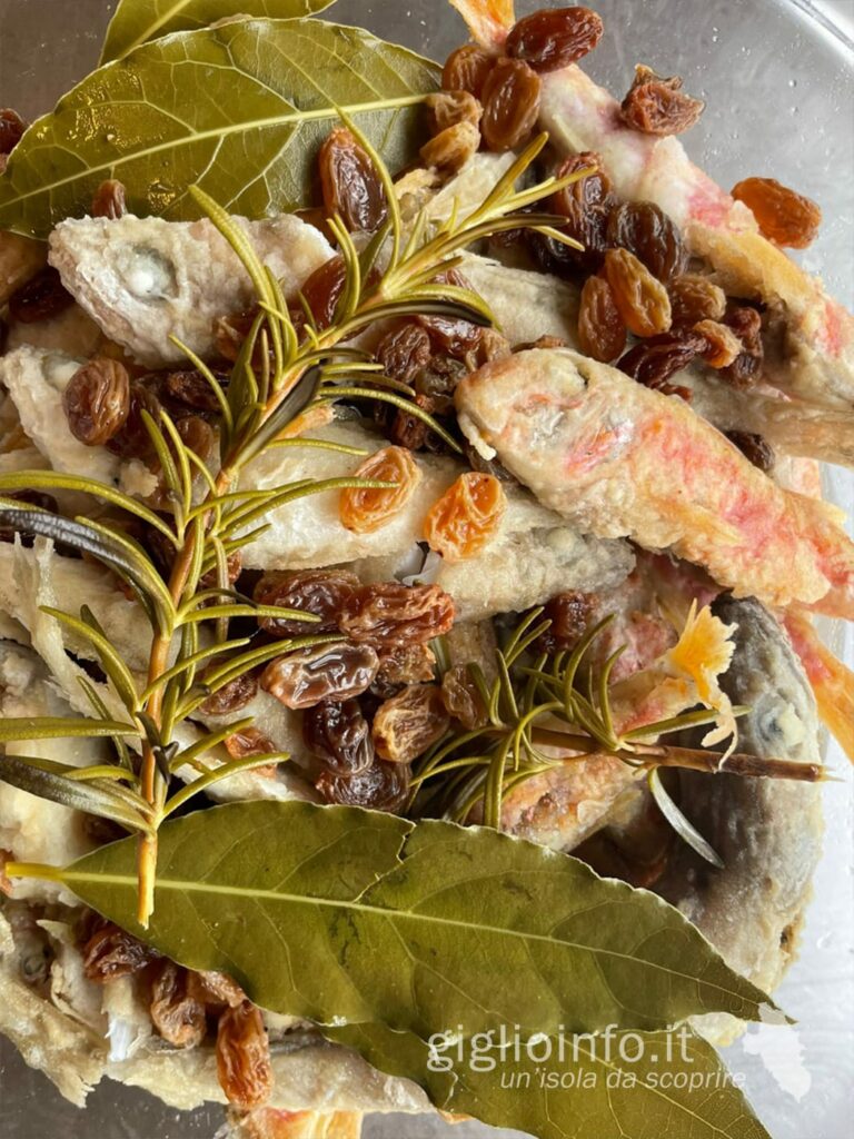 Ricetta Pesce scavecciato del Ristorante Doria a Giglio Porto