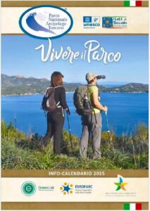 copertina info-calendario 2025 "vivere il Parco" del Parco Nazionale Arcipelago Toscano